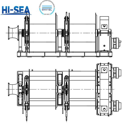 60kN Marine Hydraulic Double Drum Single Warping Head Winch